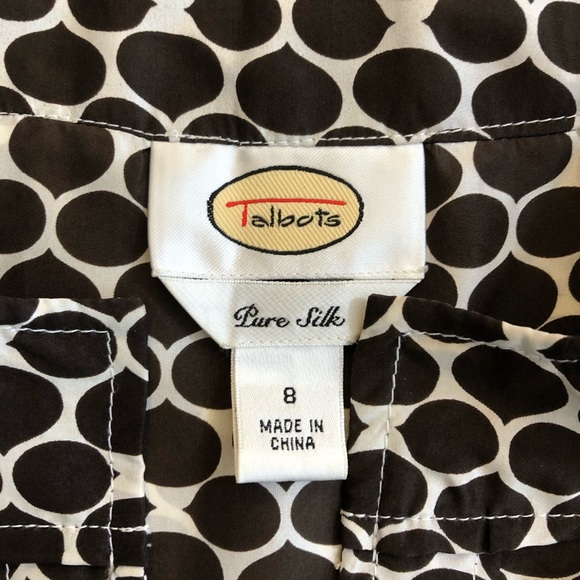 Talbots Silk Top Size 8 sleeveless Brown EUC - Picture 9 of 11